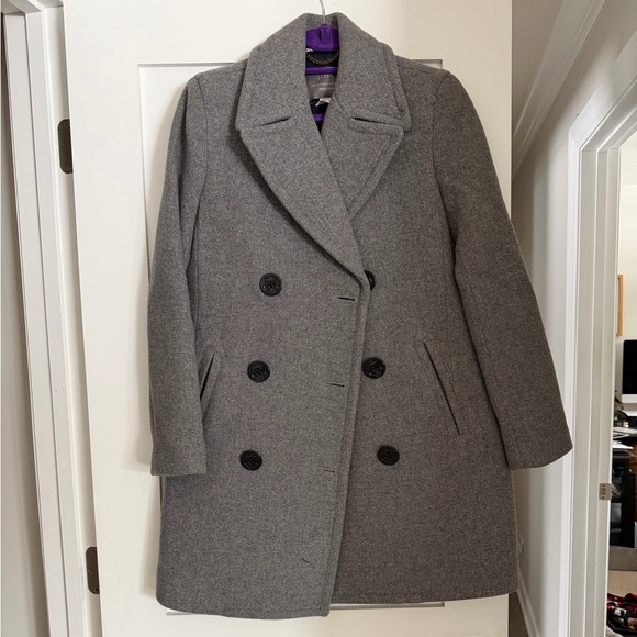J. Crew Charcoal Double-Breasted Pea Coat - Picture 1 of 4